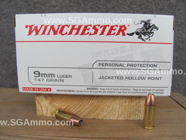 Round Case Mm Luger Grain Jhp Hollow Point Winchester White